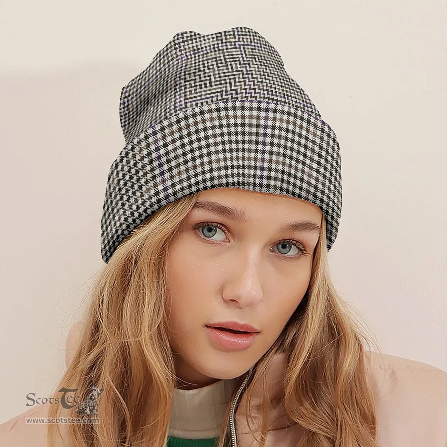 ScotsTee Shop Scottish Halliday (Holliday) Weathered Clan Crest Tartan Plaid Knit Beanie