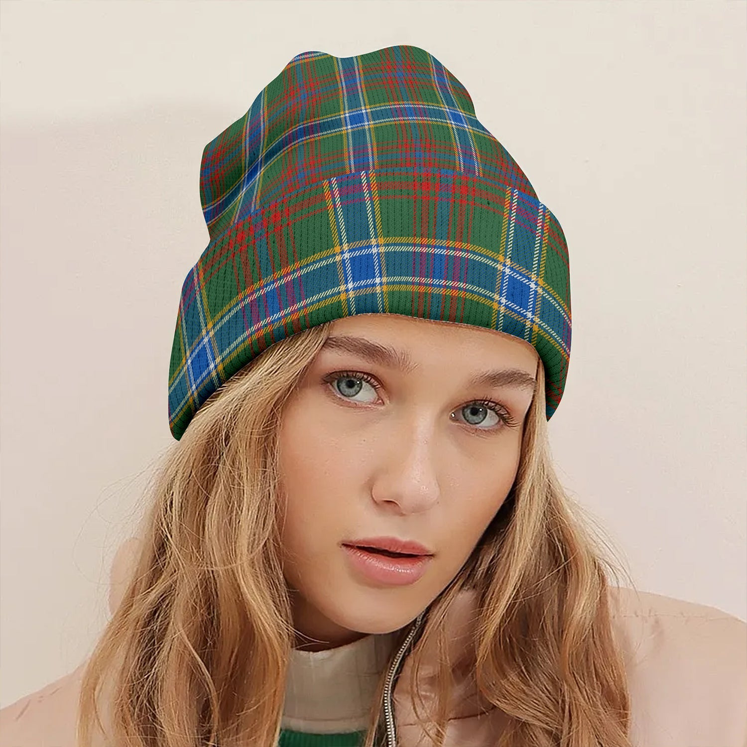 ScotsTee Shop Scottish Currie of Arran Modern Clan Crest Tartan Plaid Knit Beanie