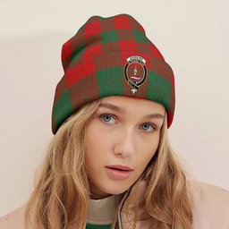 ScotsTee Shop Scottish Erskine Clan Crest Tartan Plaid Knit Beanie