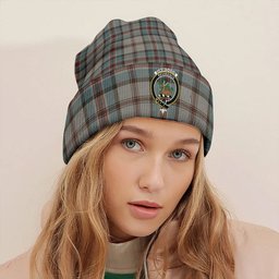 ScotsTee Shop Scottish Dinwoodie Weathered Clan Crest Tartan Plaid Knit Beanie