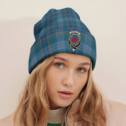 ScotsTee Shop Scottish Dempster Ancient Clan Crest Tartan Plaid Knit Beanie