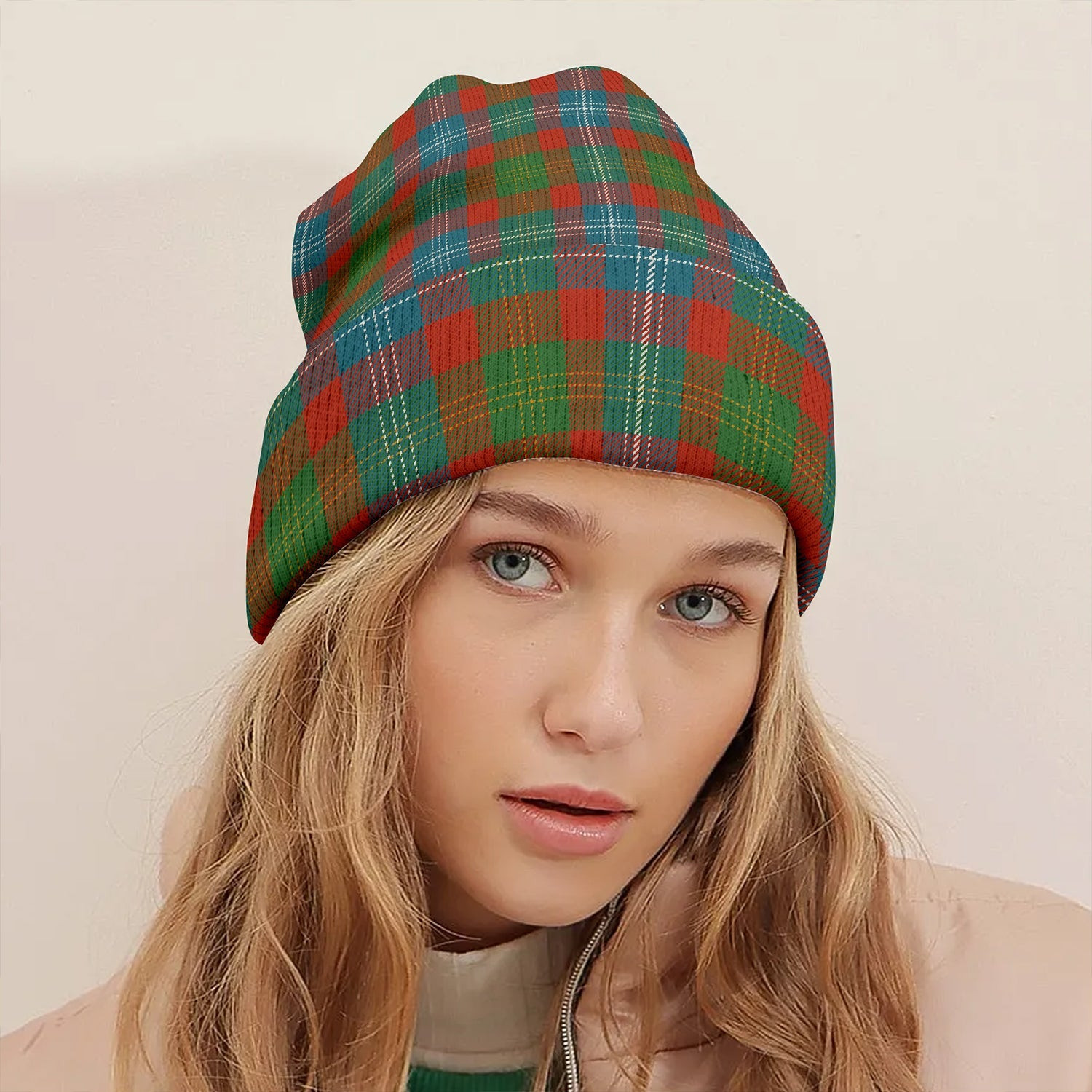 ScotsTee Shop Scottish Forrester Ancient Clan Crest Tartan Plaid Knit Beanie
