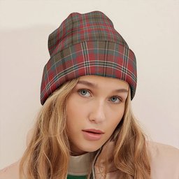 ScotsTee Shop Scottish MacCulloch Weathered Clan Crest Tartan Plaid Knit Beanie
