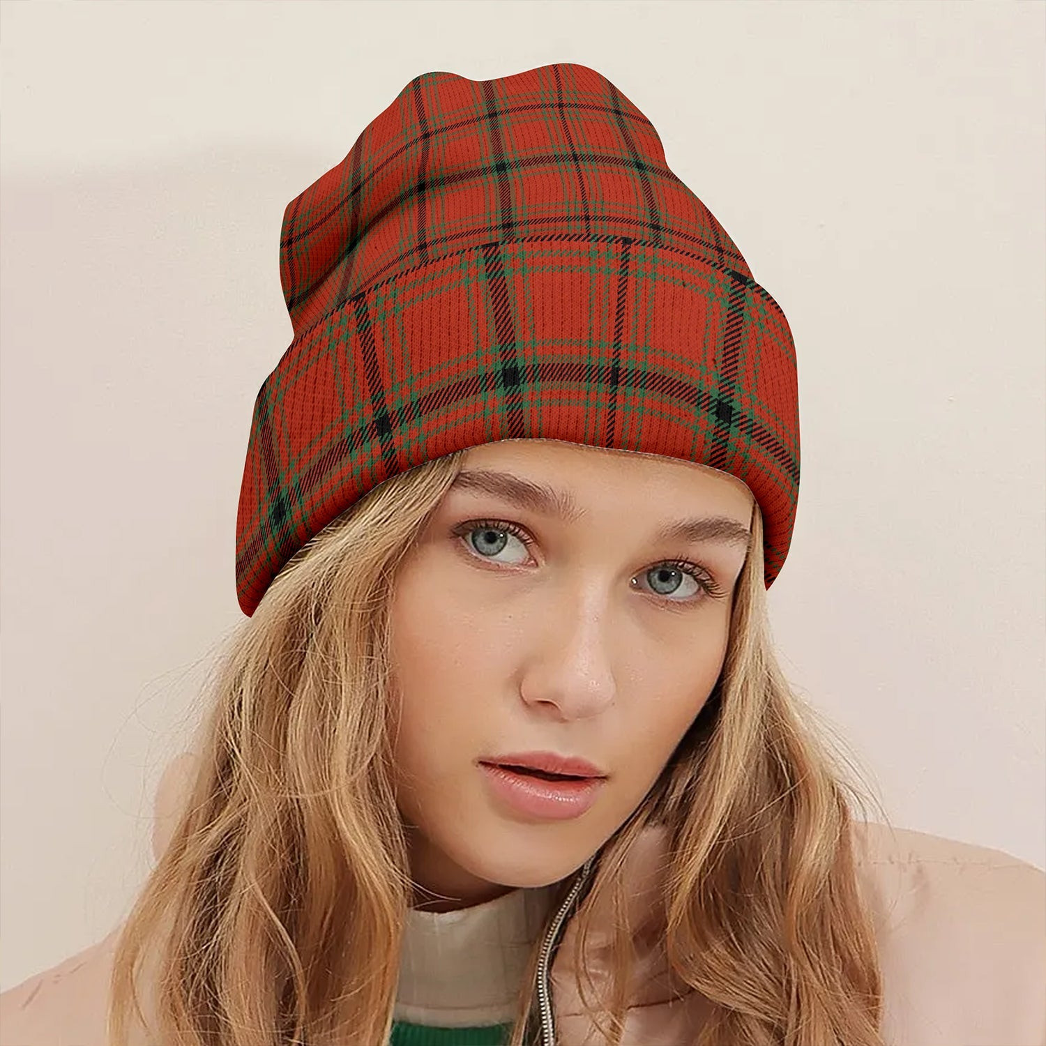ScotsTee Shop Scottish MacDonald of Belfinlay Ancient Clan Crest Tartan Plaid Knit Beanie