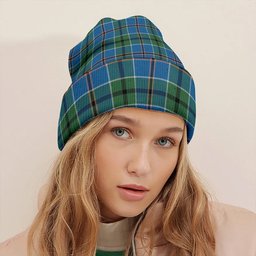 ScotsTee Shop Scottish Leslie of the Hebrides Ancient Clan Crest Tartan Plaid Knit Beanie