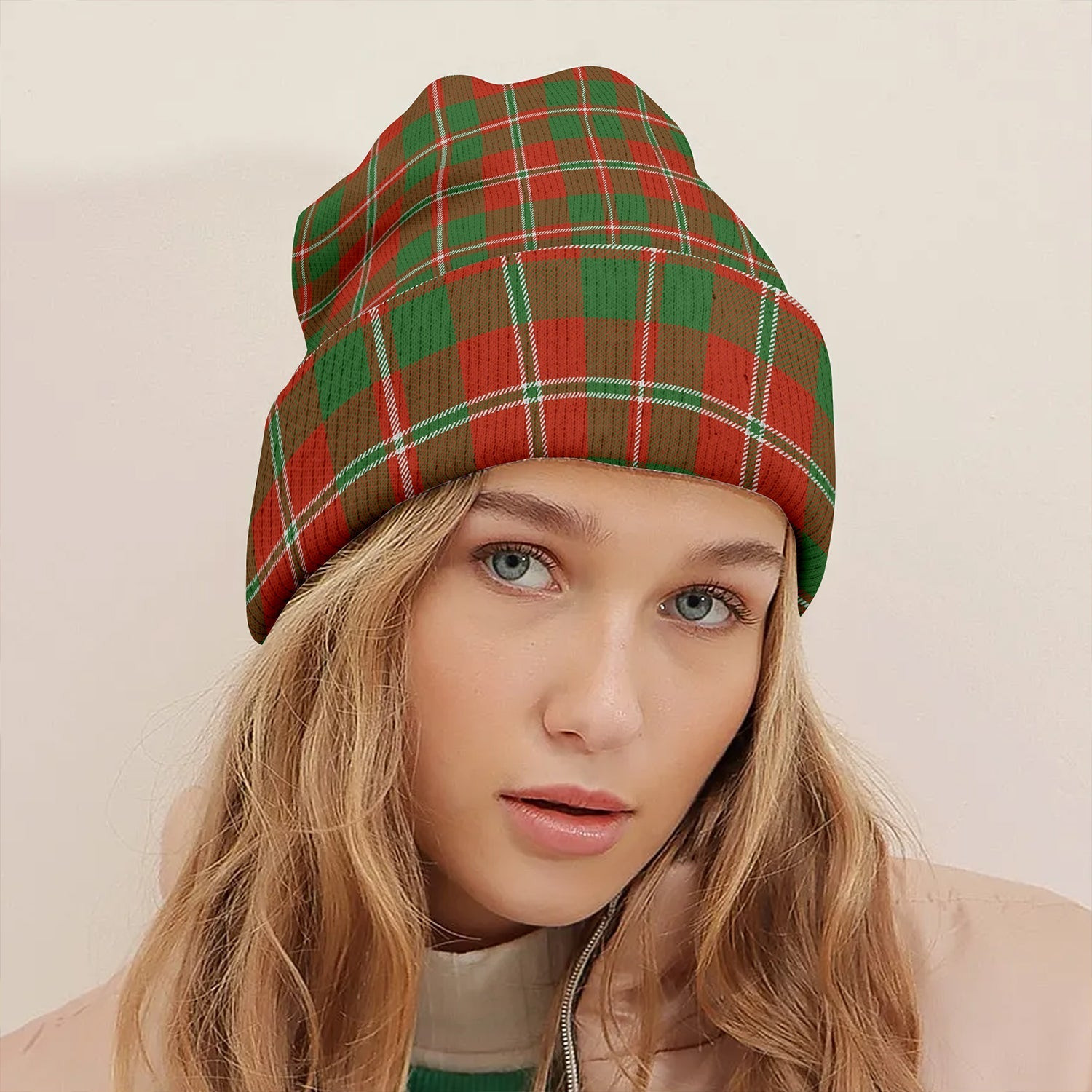 ScotsTee Shop Scottish MacDonald of Glenaladale (Donald of Glenaladale) 2006 Ancient Clan Crest Tartan Plaid Knit Beanie