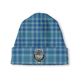 ScotsTee Shop Scottish MacDonald Lord of the Isles Hunting Blue (Donald Lord of the Isles Hunting Blue) Ancient Clan Crest Tartan Plaid Knit Beanie