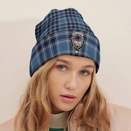 ScotsTee Shop Scottish MacDonald Lord of the Isles Hunting Blue (Donald Lord of the Isles Hunting Blue) Modern Clan Crest Tartan Plaid Knit Beanie
