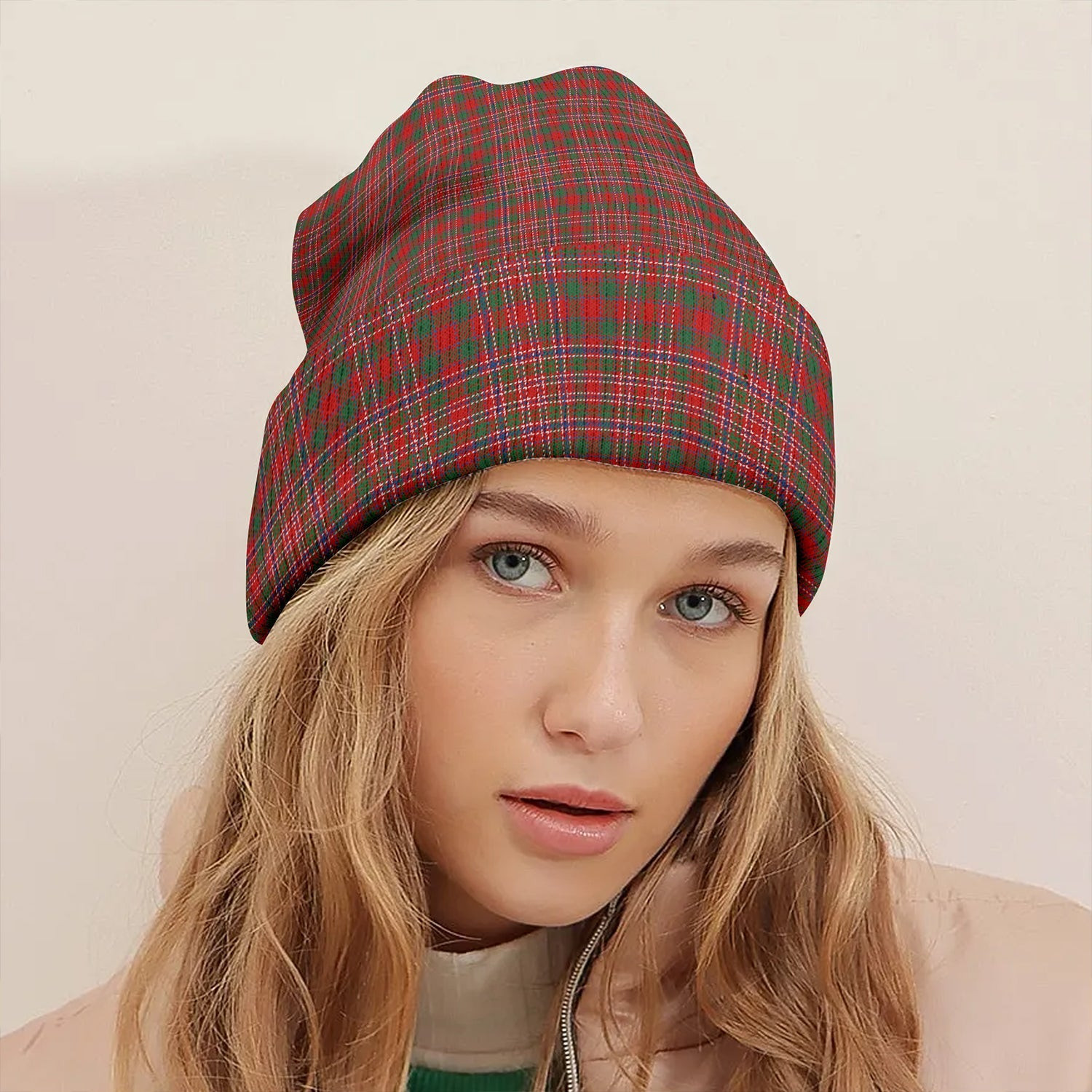 ScotsTee Shop Scottish MacAlister Modern Clan Crest Tartan Plaid Knit Beanie