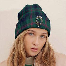 ScotsTee Shop Scottish Laurie Modern Clan Crest Tartan Plaid Knit Beanie