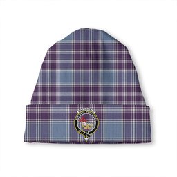 ScotsTee Shop Scottish MacDonald Lord of the Isles Hunting Blue (Donald Lord of the Isles Hunting Blue) Weathered Clan Crest Tartan Plaid Knit Beanie