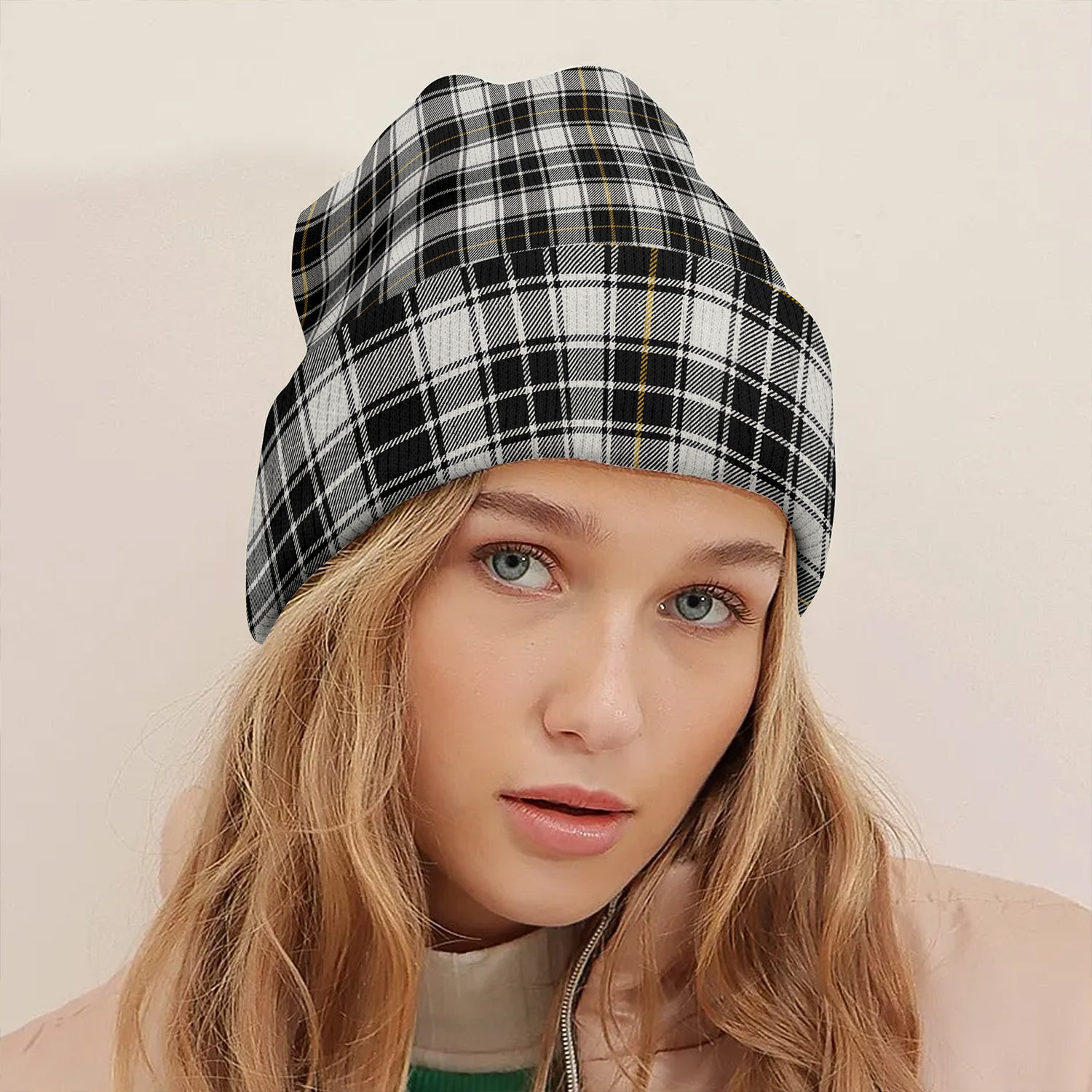 ScotsTee Shop Scottish MacFie of Colonsay Dress (MacPhee of Colonsay Dress) Ancient Clan Crest Tartan Plaid Knit Beanie
