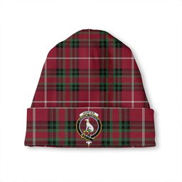 ScotsTee Shop Scottish Hunter of Bute (Michael Maroon) Modern Clan Crest Tartan Plaid Knit Beanie