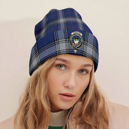 ScotsTee Shop Scottish Kinnaird Modern Clan Crest Tartan Plaid Knit Beanie
