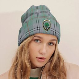 ScotsTee Shop Scottish Irvine of Glentulchan Ancient Clan Crest Tartan Plaid Knit Beanie