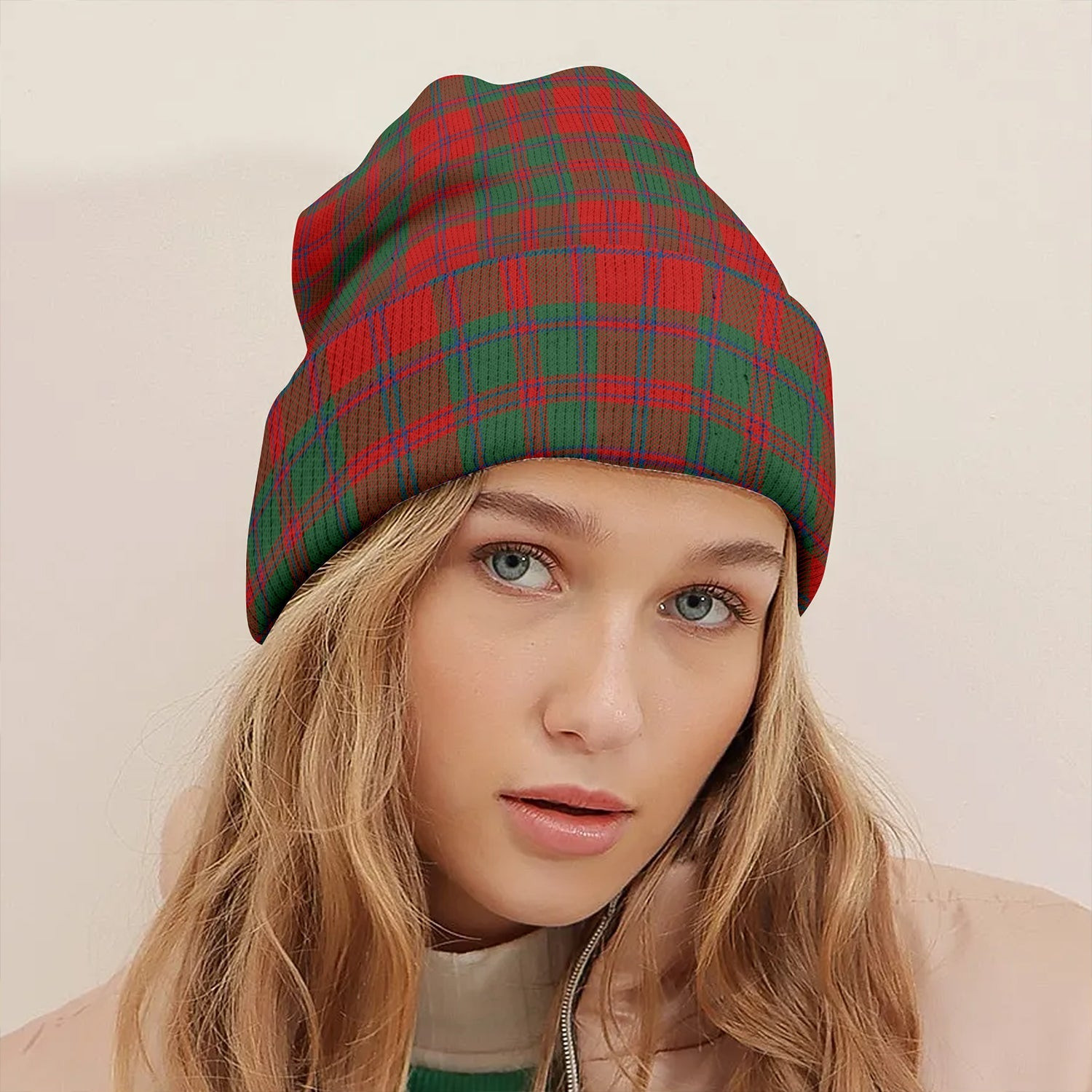 ScotsTee Shop Scottish MacDougall (Clans Originaux) Modern Clan Crest Tartan Plaid Knit Beanie