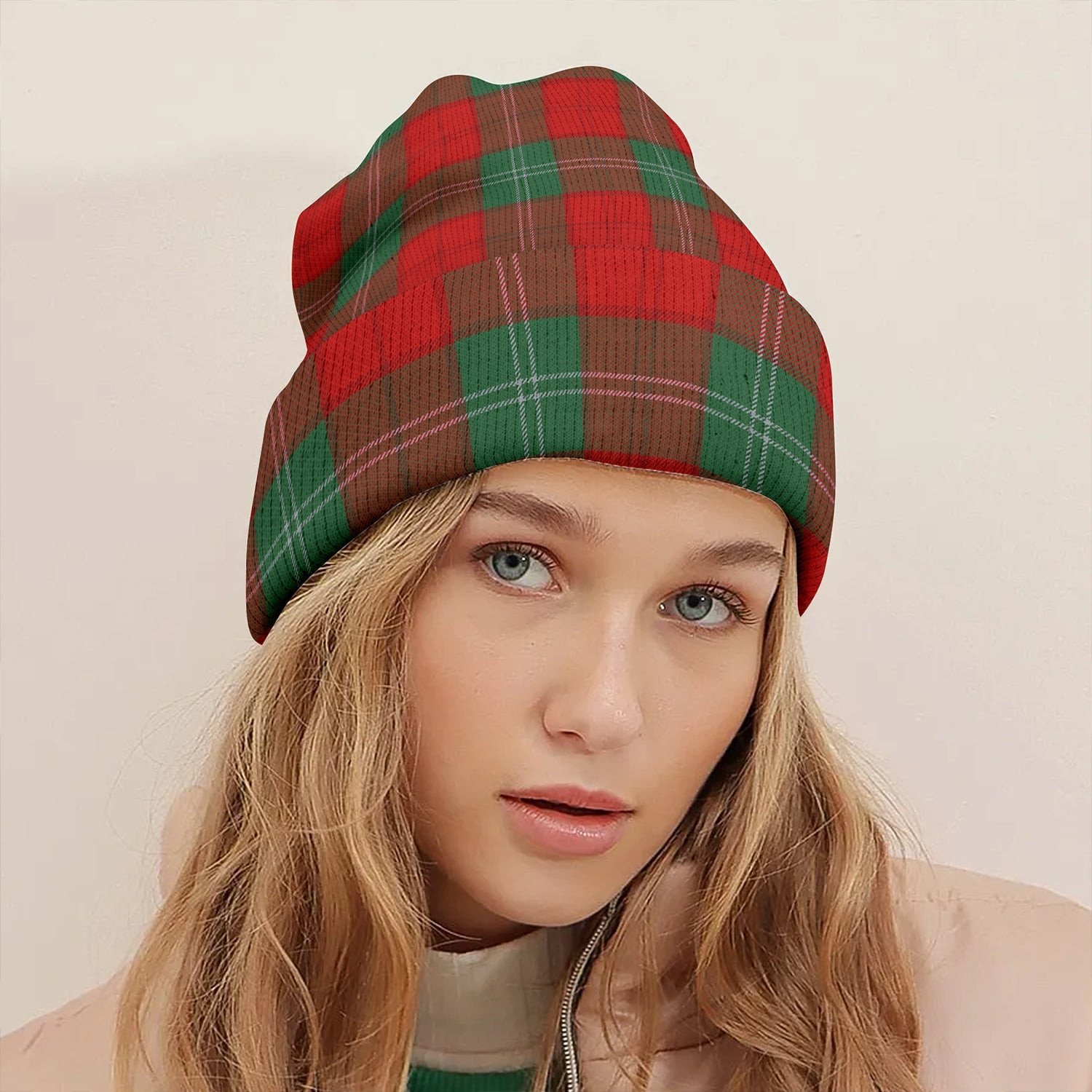 ScotsTee Shop Scottish Lennox Modern Clan Crest Tartan Plaid Knit Beanie