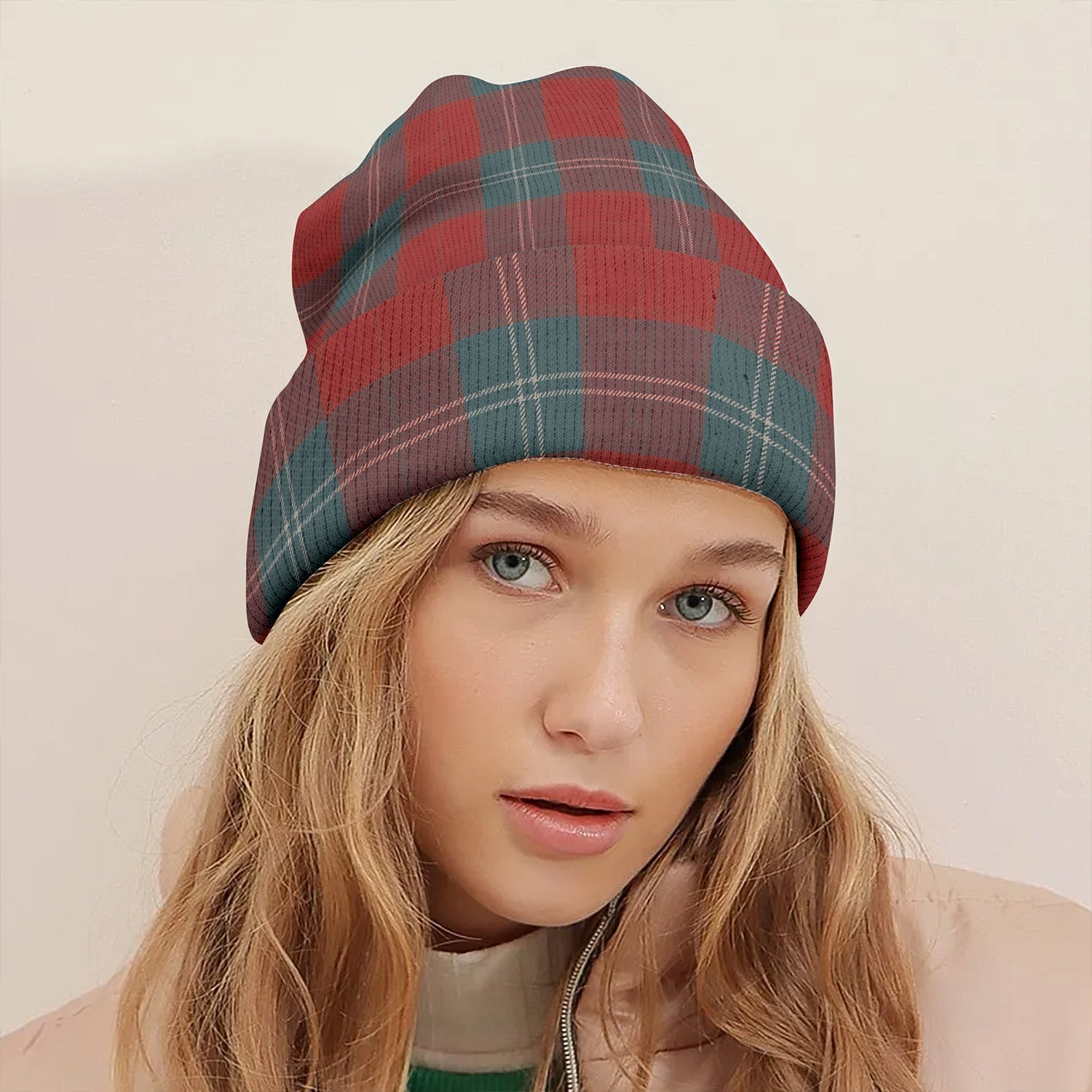 ScotsTee Shop Scottish Lennox Weathered Clan Crest Tartan Plaid Knit Beanie