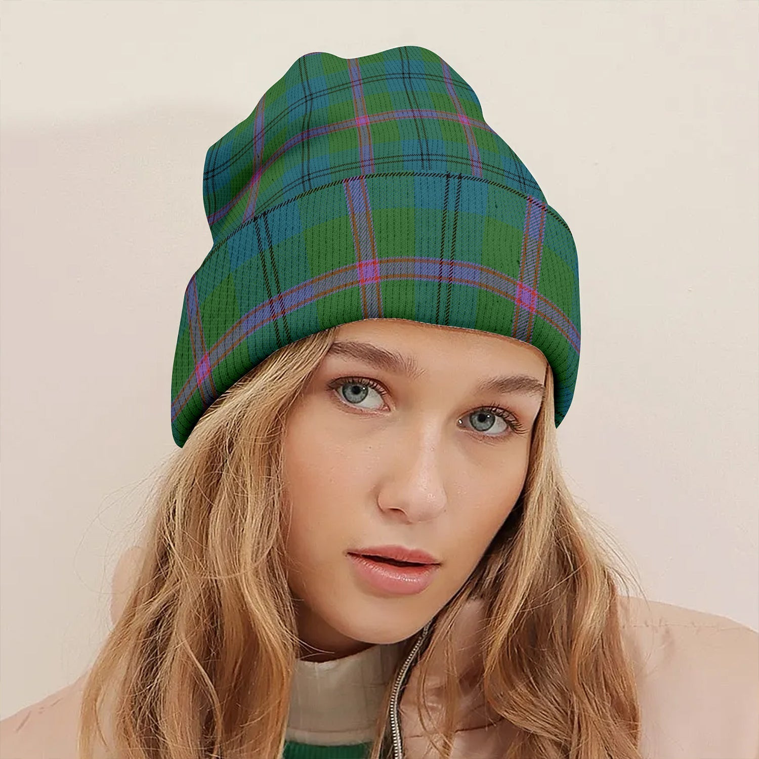 ScotsTee Shop Scottish Laurie Ancient Clan Crest Tartan Plaid Knit Beanie