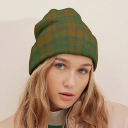 ScotsTee Shop Scottish MacAlister of Glenbarr Hunting (MacAlister of Glenbarr; Hunting) Modern Clan Crest Tartan Plaid Knit Beanie