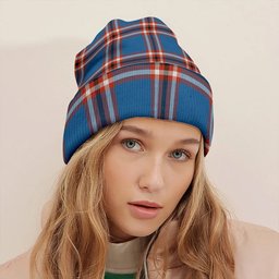 ScotsTee Shop Scottish Laing of Archiestown (Lang of Archiestown) Ancient Clan Crest Tartan Plaid Knit Beanie