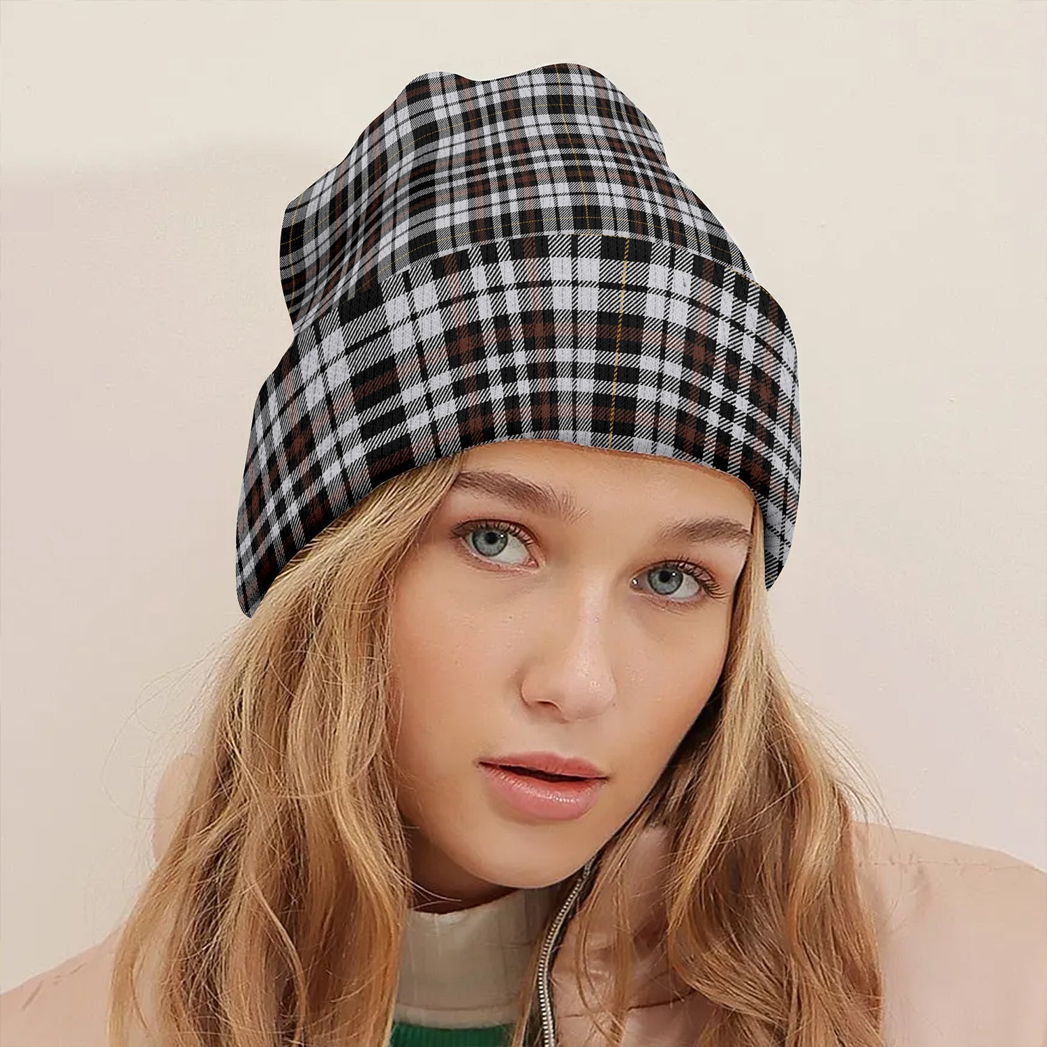 ScotsTee Shop Scottish Little Arisaid Modern Clan Crest Tartan Plaid Knit Beanie