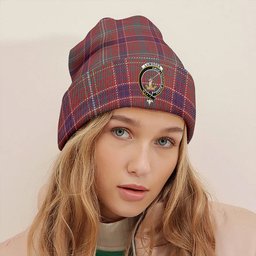 ScotsTee Shop Scottish Lumsden Waistcoat Weathered Clan Crest Tartan Plaid Knit Beanie