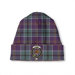 ScotsTee Shop Scottish Leslie of the Hebrides Weathered Clan Crest Tartan Plaid Knit Beanie