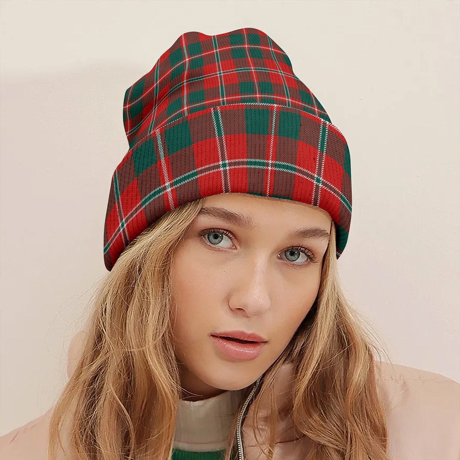 ScotsTee Shop Scottish MacDonald of Glenaladale (Donald of Glenaladale) 2006 Modern Clan Crest Tartan Plaid Knit Beanie