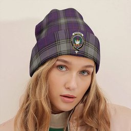ScotsTee Shop Scottish Kinnaird Weathered Clan Crest Tartan Plaid Knit Beanie