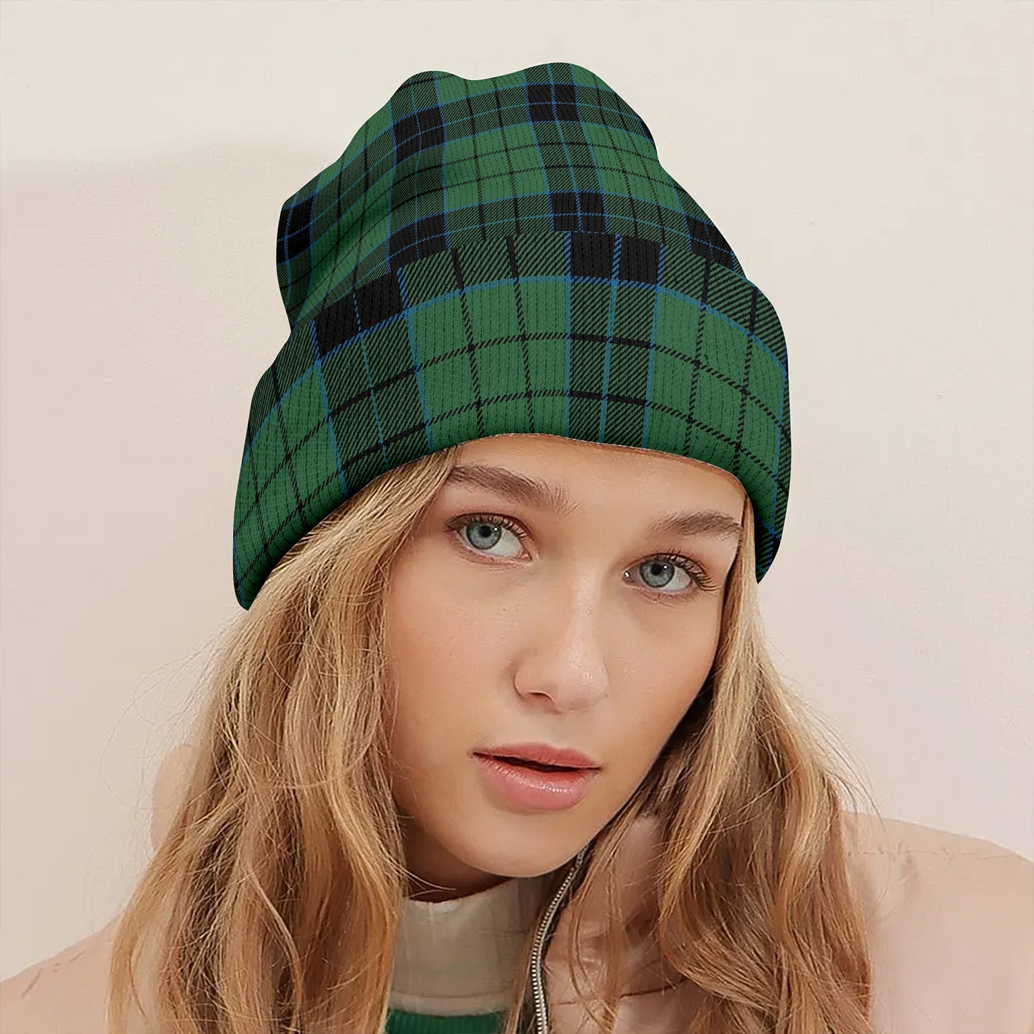ScotsTee Shop Scottish Innes (Georgina) Clan Crest Tartan Plaid Knit Beanie