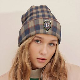 ScotsTee Shop Scottish Jardine of Castlemilk Weathered Clan Crest Tartan Plaid Knit Beanie