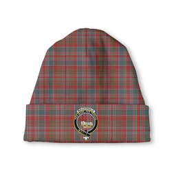 ScotsTee Shop Scottish MacDonald of Boisdale (Donald Boisdale) Weathered Clan Crest Tartan Plaid Knit Beanie
