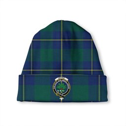 ScotsTee Shop Scottish Irvine of Bonshaw Modern Clan Crest Tartan Plaid Knit Beanie