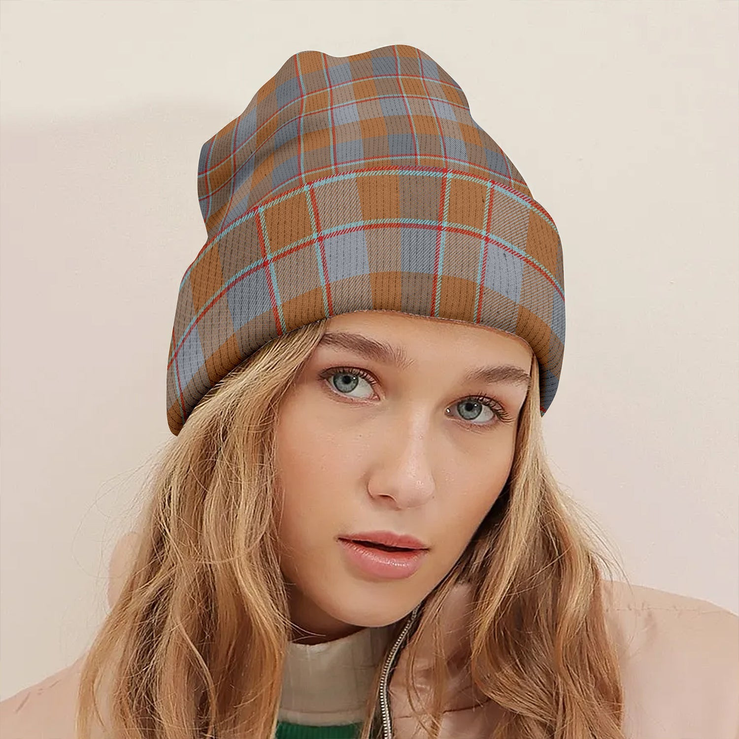 ScotsTee Shop Scottish Jardine of Castlemilk Ancient Clan Crest Tartan Plaid Knit Beanie
