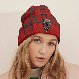 ScotsTee Shop Scottish MacDonell of Keppoch Ancient Clan Crest Tartan Plaid Knit Beanie