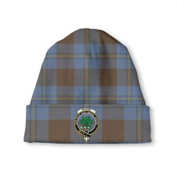ScotsTee Shop Scottish Irvine of Bonshaw Weathered Clan Crest Tartan Plaid Knit Beanie