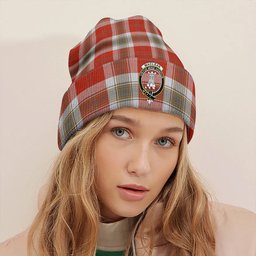 ScotsTee Shop Scottish MacLean of Duart Dress Red Ancient Clan Crest Tartan Plaid Knit Beanie