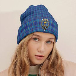 ScotsTee Shop Scottish Mercer Modern Clan Crest Tartan Plaid Knit Beanie