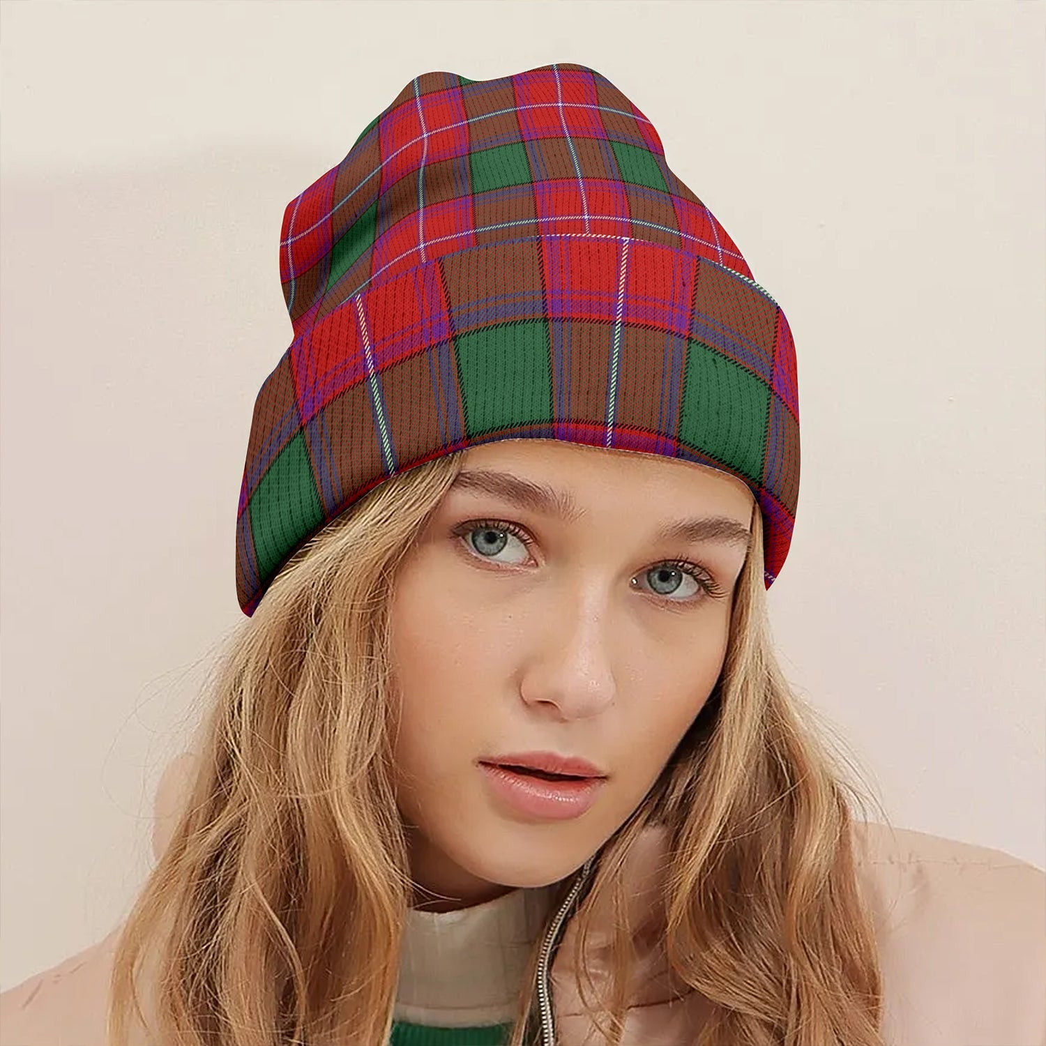 ScotsTee Shop Scottish Rattray Modern Clan Crest Tartan Plaid Knit Beanie