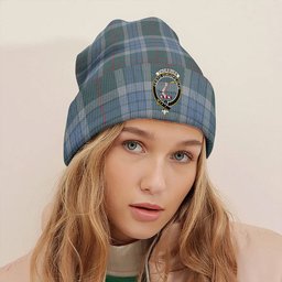 ScotsTee Shop Scottish Thorburn (Thurburn) Weathered Clan Crest Tartan Plaid Knit Beanie