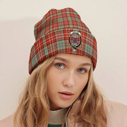 ScotsTee Shop Scottish Ogilvie Ancient Clan Crest Tartan Plaid Knit Beanie