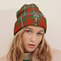 ScotsTee Shop Scottish Stewart of Fingask Ancient Clan Crest Tartan Plaid Knit Beanie