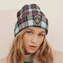 ScotsTee Shop Scottish Stewart Dress Modern Clan Crest Tartan Plaid Knit Beanie
