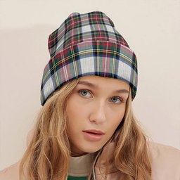 ScotsTee Shop Scottish Stewart Dress Modern Clan Crest Tartan Plaid Knit Beanie