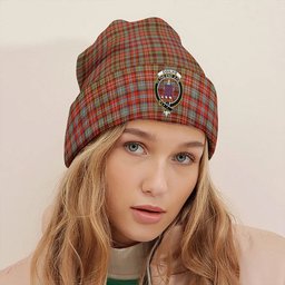 ScotsTee Shop Scottish Ogilvie of Airlie Ancient Clan Crest Tartan Plaid Knit Beanie