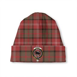 ScotsTee Shop Scottish Nisbet (Nisbit) Weathered Clan Crest Tartan Plaid Knit Beanie
