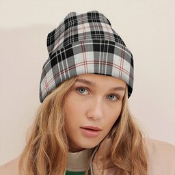 ScotsTee Shop Scottish MacPherson of Cluny Black & White Clan Crest Tartan Plaid Knit Beanie