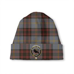 ScotsTee Shop Scottish Rutherford Weathered Clan Crest Tartan Plaid Knit Beanie