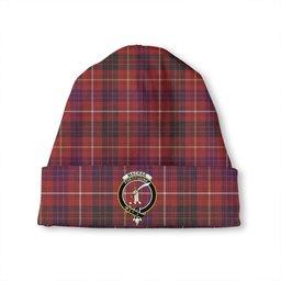 ScotsTee Shop Scottish MacRae of Inverinate Weathered Clan Crest Tartan Plaid Knit Beanie